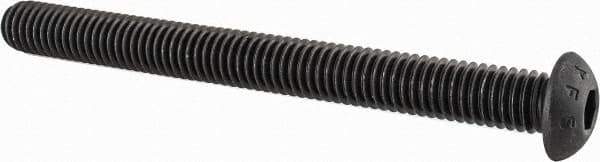 Value Collection - 3/8-16 UNC Hex Socket Drive, Button Screw - Alloy Steel, Black Oxide Finish, Fully Threaded, 4" Length Under Head - USA Tool & Supply