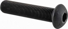 Value Collection - 3/8-24 UNF Hex Socket Drive, Button Screw - Alloy Steel, Black Oxide Finish, Fully Threaded, 1-3/4" Length Under Head - USA Tool & Supply