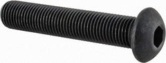 Value Collection - 3/8-24 UNF Hex Socket Drive, Button Screw - Alloy Steel, Black Oxide Finish, Fully Threaded, 2" Length Under Head - USA Tool & Supply