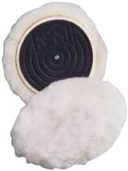 3M - 3" Diam Wool Bonnet Pad - 15/16" Pile, Hook & Loop Attachment - USA Tool & Supply