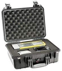 Pelican Products, Inc. - 13" Wide x 13" Deep x 6-53/64" High, Clamshell Hard Case - Black, Plastic - USA Tool & Supply