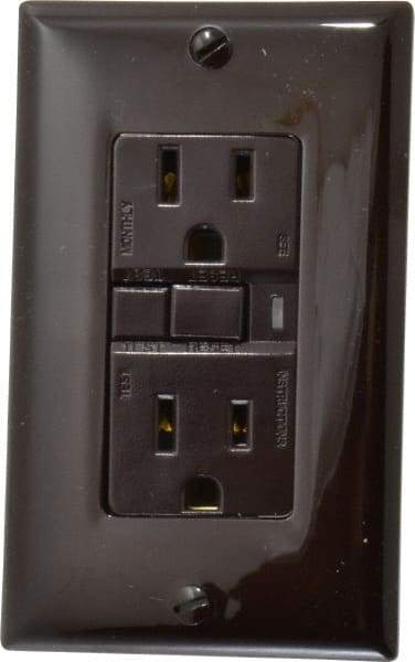 Cooper Wiring Devices - 1 Phase, 5-15R NEMA, 125 VAC, 15 Amp, Self Grounding, GFCI Receptacle - 2 Pole, Back and Side Wiring, Tamper Resistant, Specification Grade - USA Tool & Supply