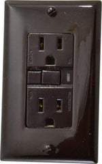 Cooper Wiring Devices - 1 Phase, 5-15R NEMA, 125 VAC, 15 Amp, Self Grounding, GFCI Receptacle - 2 Pole, Back and Side Wiring, Tamper Resistant, Specification Grade - USA Tool & Supply