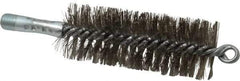 Schaefer Brush - 4-1/2" Brush Length, 1-3/4" Diam, Double Stem, Double Spiral Tube Brush - 7-1/4" Long, Stainless Steel, 1/4" NPSM Male Connection - USA Tool & Supply