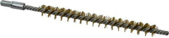 Schaefer Brush - 3" Brush Length, 5/16" Diam, Double Stem, Single Spiral Tube Brush - 4-1/2" Long, Brass, 8-32 Male Connection - USA Tool & Supply