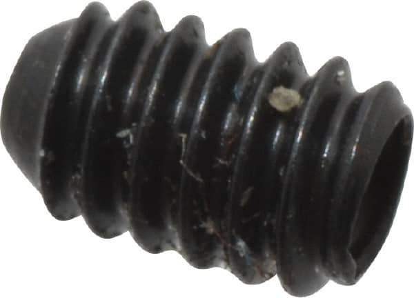 Made in USA - #2-56 UNC, 1/8" Length Under Head, Cup Point Set Screw - Grade 8 Alloy Steel, 0.035" Key - USA Tool & Supply