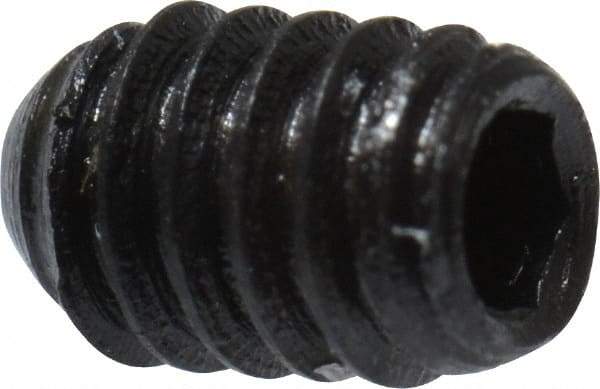 Made in USA - #5-40 UNC, 3/16" Length Under Head, Cup Point Set Screw - Grade 8 Alloy Steel, 1/16" Key - USA Tool & Supply