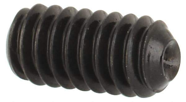 Made in USA - #5-40 UNC, 1/4" Length Under Head, Cup Point Set Screw - Grade 8 Alloy Steel, 1/16" Key - USA Tool & Supply