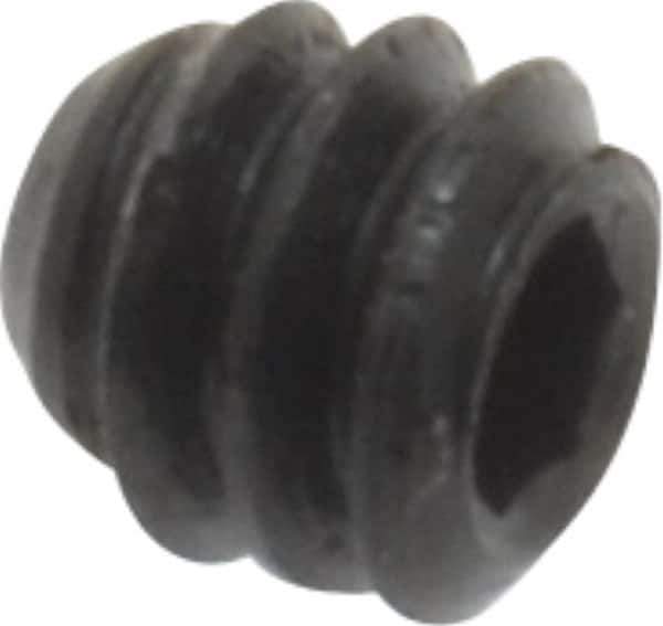 Made in USA - #6-32 UNC, 1/8" Length Under Head, Cup Point Set Screw - Grade 8 Alloy Steel, 1/16" Key - USA Tool & Supply