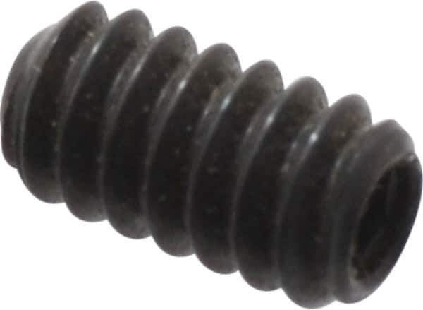 Made in USA - #6-32 UNC, 1/4" Length Under Head, Cup Point Set Screw - Grade 8 Alloy Steel, 1/16" Key - USA Tool & Supply