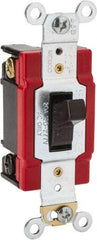 Cooper Wiring Devices - 1 Pole, 120 to 277 VAC, 20 Amp, Industrial Grade, Toggle, Wall and Dimmer Light Switch - 1.3 Inch Wide x 4.19 Inch High, Fluorescent - USA Tool & Supply