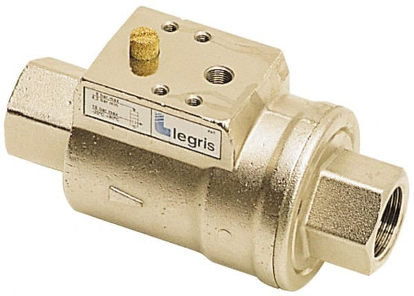 Legris - Air-Actuated Axial Valves Pipe Size: 2 (Inch) End Connections: FBSPPxFBSPP - USA Tool & Supply