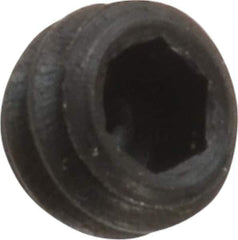 Made in USA - 1/4-20 UNC, 3/16" Length Under Head, Cup Point Set Screw - Grade 8 Alloy Steel, 1/8" Key - USA Tool & Supply