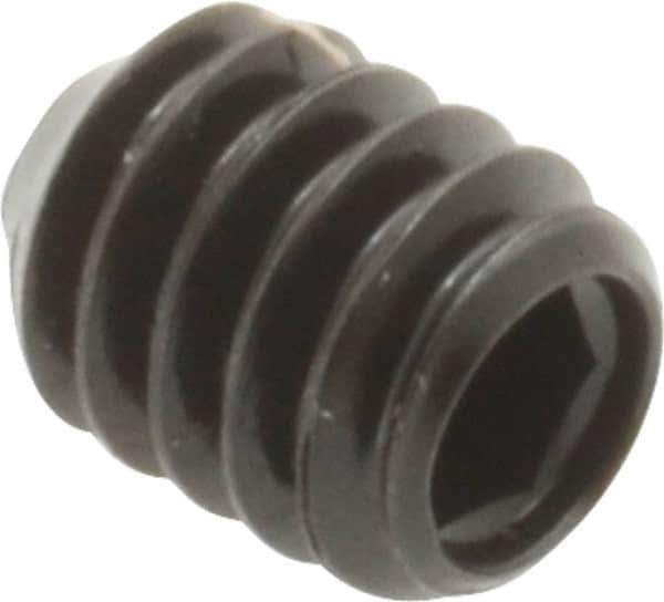 Made in USA - 1/4-20 UNC, 5/16" Length Under Head, Cup Point Set Screw - Grade 8 Alloy Steel, 1/8" Key - USA Tool & Supply