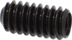Made in USA - 1/4-20 UNC, 1/2" Length Under Head, Cup Point Set Screw - Grade 8 Alloy Steel, 1/8" Key - USA Tool & Supply
