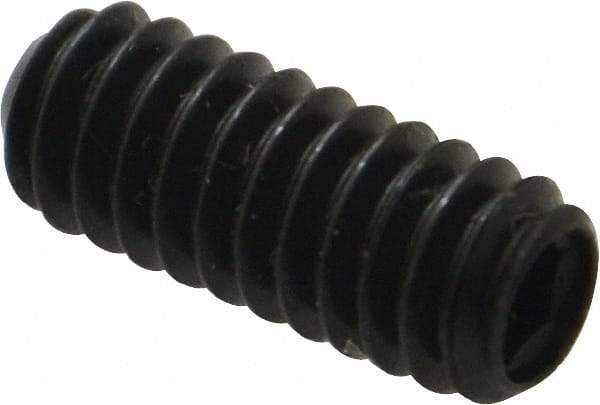Made in USA - 1/4-20 UNC, 5/8" Length Under Head, Cup Point Set Screw - Grade 8 Alloy Steel, 1/8" Key - USA Tool & Supply