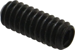 Made in USA - 1/4-20 UNC, 5/8" Length Under Head, Cup Point Set Screw - Grade 8 Alloy Steel, 1/8" Key - USA Tool & Supply