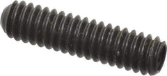 Made in USA - 1/4-20 UNC, 1" Length Under Head, Cup Point Set Screw - Grade 8 Alloy Steel, 1/8" Key - USA Tool & Supply