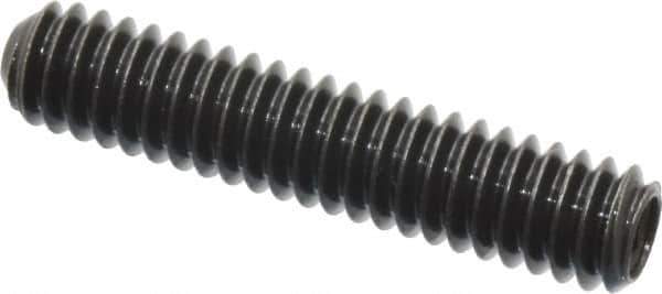 Made in USA - 1/4-20 UNC, 1-1/4" Length Under Head, Cup Point Set Screw - Grade 8 Alloy Steel, 1/8" Key - USA Tool & Supply