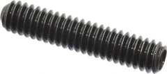 Made in USA - 1/4-20 UNC, 1-1/4" Length Under Head, Cup Point Set Screw - Grade 8 Alloy Steel, 1/8" Key - USA Tool & Supply