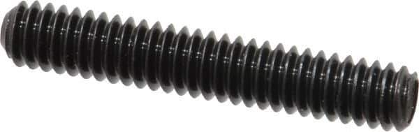 Made in USA - 1/4-20 UNC, 1-1/2" Length Under Head, Cup Point Set Screw - Grade 8 Alloy Steel, 1/8" Key - USA Tool & Supply