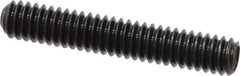 Made in USA - 1/4-20 UNC, 1-1/2" Length Under Head, Cup Point Set Screw - Grade 8 Alloy Steel, 1/8" Key - USA Tool & Supply