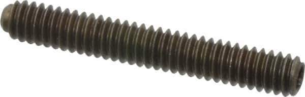 Made in USA - 1/4-20 UNC, 1-3/4" Length Under Head, Cup Point Set Screw - Grade 8 Alloy Steel, 1/8" Key - USA Tool & Supply