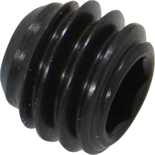 Made in USA - 3/8-16 UNC, 5/16" Length Under Head, Cup Point Set Screw - Grade 8 Alloy Steel, 3/16" Key - USA Tool & Supply