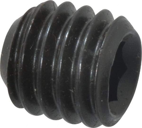 Made in USA - 3/8-16 UNC, 3/8" Length Under Head, Cup Point Set Screw - Grade 8 Alloy Steel, 3/16" Key - USA Tool & Supply
