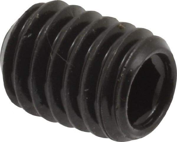 Made in USA - 3/8-16 UNC, 1/2" Length Under Head, Cup Point Set Screw - Grade 8 Alloy Steel, 3/16" Key - USA Tool & Supply