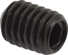 Made in USA - 3/8-16 UNC, 1/2" Length Under Head, Cup Point Set Screw - Grade 8 Alloy Steel, 3/16" Key - USA Tool & Supply