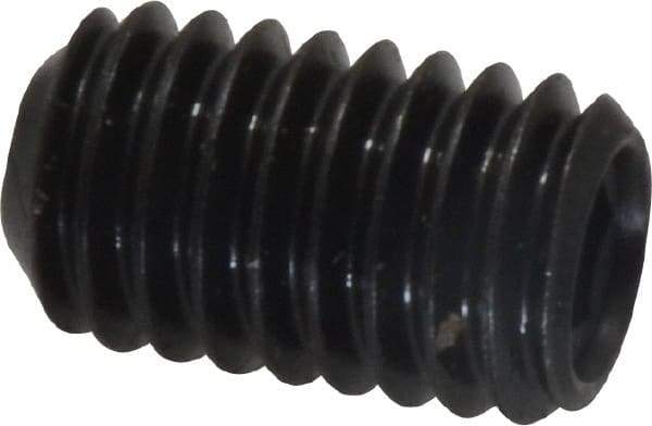 Made in USA - 3/8-16 UNC, 5/8" Length Under Head, Cup Point Set Screw - Grade 8 Alloy Steel, 3/16" Key - USA Tool & Supply