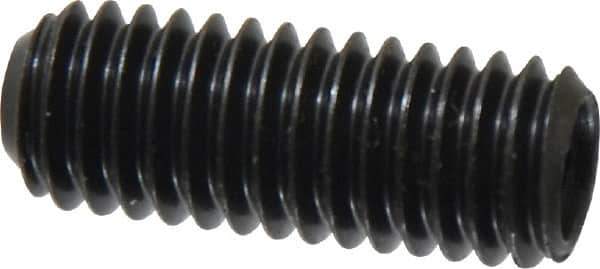 Made in USA - 3/8-16 UNC, 1" Length Under Head, Cup Point Set Screw - Grade 8 Alloy Steel, 3/16" Key - USA Tool & Supply