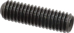 Made in USA - 3/8-16 UNC, 1-1/4" Length Under Head, Cup Point Set Screw - Grade 8 Alloy Steel, 3/16" Key - USA Tool & Supply