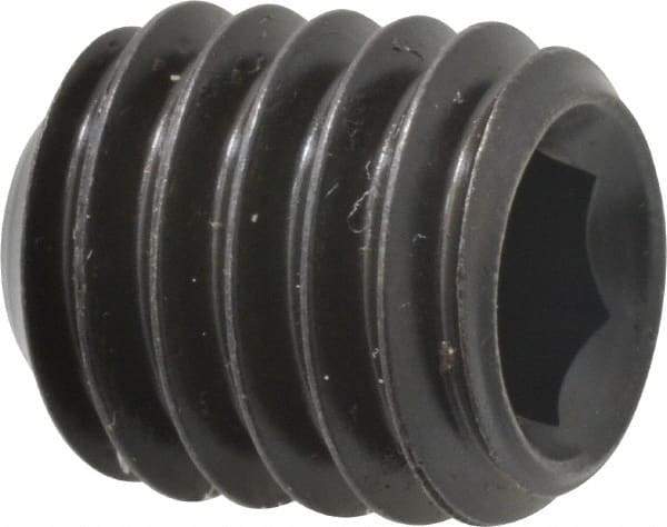 Made in USA - 7/16-14 UNC, 1/2" Length Under Head, Cup Point Set Screw - Grade 8 Alloy Steel, 7/32" Key - USA Tool & Supply