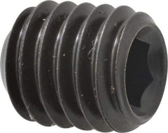 Made in USA - 7/16-14 UNC, 1/2" Length Under Head, Cup Point Set Screw - Grade 8 Alloy Steel, 7/32" Key - USA Tool & Supply