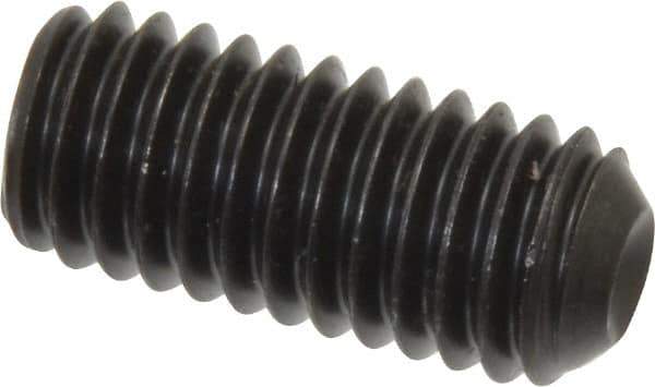 Made in USA - 7/16-14 UNC, 1" Length Under Head, Cup Point Set Screw - Grade 8 Alloy Steel, 7/32" Key - USA Tool & Supply