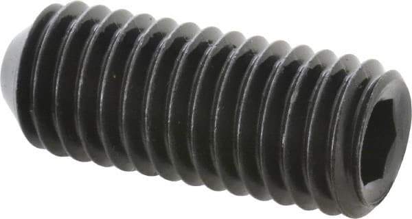 Made in USA - 1/2-13 UNC, 1-1/4" Length Under Head, Cup Point Set Screw - Grade 8 Alloy Steel, 1/4" Key - USA Tool & Supply