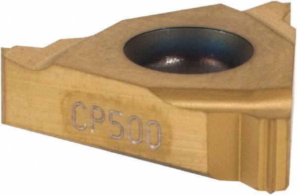 Seco - 16ER External Right Hand ISO Laydown Threading Insert - Grade CP500, TiAlN/TiN Coated Carbide, 9.53mm Inscribed Circle - USA Tool & Supply