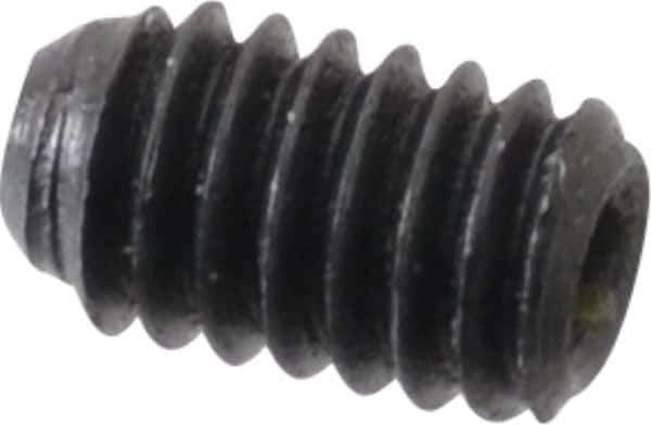 Made in USA - #4-48 UNF, 3/16" Length Under Head, Cup Point Set Screw - Grade 8 Alloy Steel, 0.05" Key - USA Tool & Supply