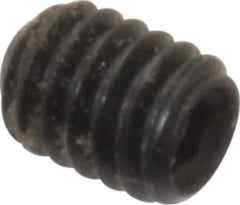 Made in USA - #6-40 UNF, 3/16" Length Under Head, Cup Point Set Screw - Grade 8 Alloy Steel, 1/16" Key - USA Tool & Supply