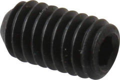 Made in USA - #6-40 UNF, 1/4" Length Under Head, Cup Point Set Screw - Grade 8 Alloy Steel, 1/16" Key - USA Tool & Supply