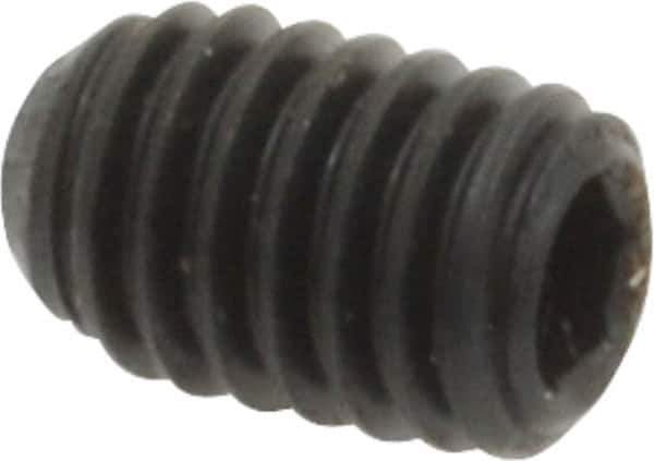 Made in USA - #8-36 UNF, 1/4" Length Under Head, Cup Point Set Screw - Grade 8 Alloy Steel, 5/64" Key - USA Tool & Supply
