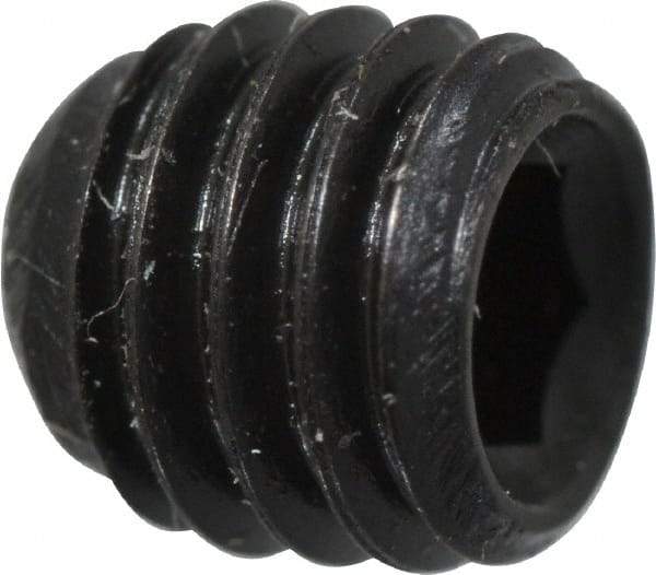 Made in USA - #10-32 UNF, 3/16" Length Under Head, Cup Point Set Screw - Grade 8 Alloy Steel, 3/32" Key - USA Tool & Supply