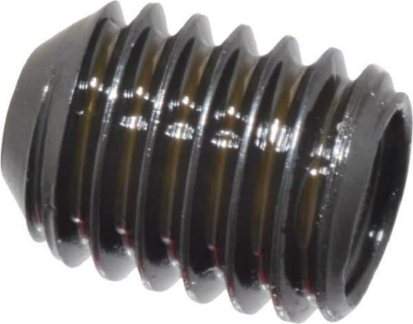 Made in USA - #10-32 UNF, 1/4" Length Under Head, Cup Point Set Screw - Grade 8 Alloy Steel, 3/32" Key - USA Tool & Supply