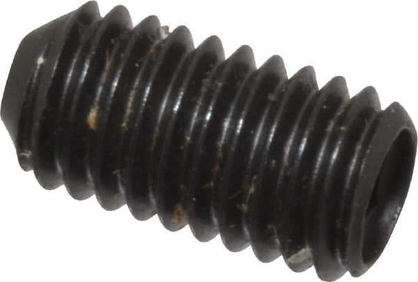 Made in USA - #10-32 UNF, 3/8" Length Under Head, Cup Point Set Screw - Grade 8 Alloy Steel, 3/32" Key - USA Tool & Supply
