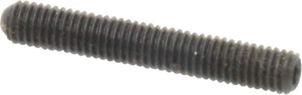 Made in USA - #10-32 UNF, 1-1/4" Length Under Head, Cup Point Set Screw - Grade 8 Alloy Steel, 3/32" Key - USA Tool & Supply