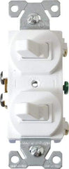 Cooper Wiring Devices - 1 Pole, 120/277 VAC, 15 Amp, Flush Mounted, Duplex Switch - NonNEMA Configuration, 2 Switch, Back Side Wiring, cULus Listed, NOM 426, RoHS Compliant Standard - USA Tool & Supply