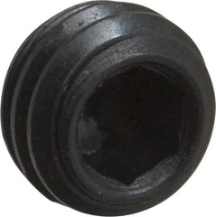 Made in USA - 1/4-28 UNF, 3/16" Length Under Head, Cup Point Set Screw - Grade 8 Alloy Steel, 1/8" Key - USA Tool & Supply