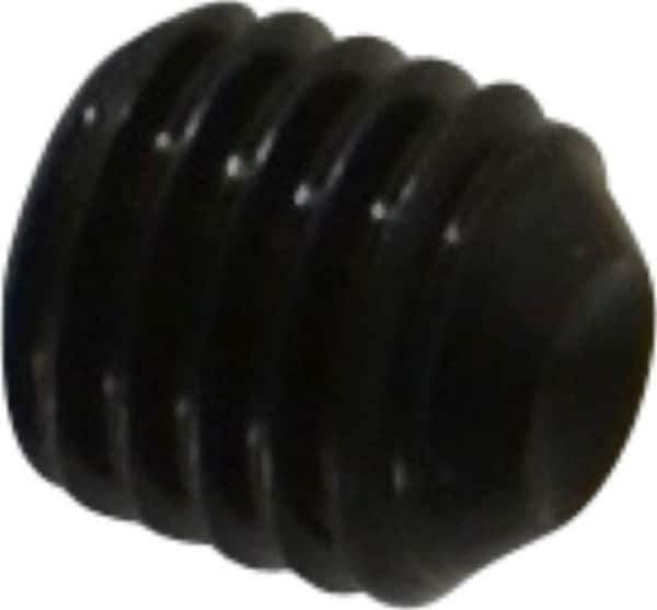Made in USA - 1/4-28 UNF, 1/4" Length Under Head, Cup Point Set Screw - Grade 8 Alloy Steel, 1/8" Key - USA Tool & Supply